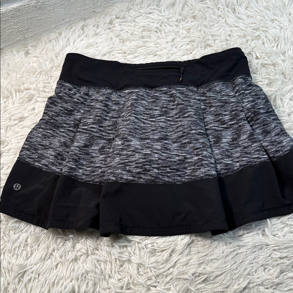 Lululemon Pace Rival Skirt *4-way Stretch Dramatic Static White Black - Picture 4 of 5